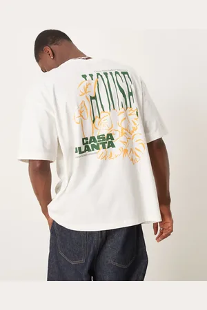 ASOS Oversized t-shirt with floral graphic in cream