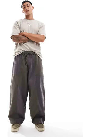 ASOS Oversized baggy trouser in grey and khaki mix