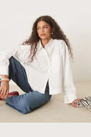 SELECTED Femme cropped boxy shirt in