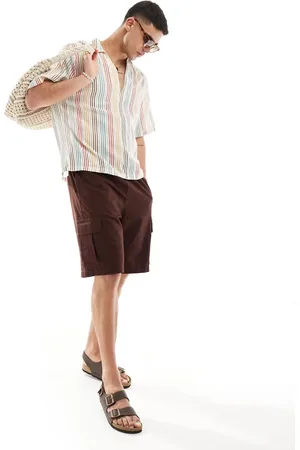 ASOS Regular shirt in rainbow stripe