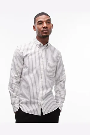 ARKET Oxford shirt in white and green stripes