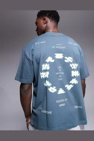 ASOS Oversized t-shirt with sports graphics in charcoal