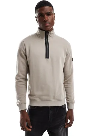 Barbour Badge funnel neck sweatshirt in concrete
