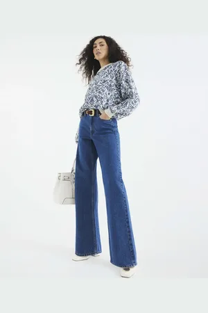 River Island Denim relaxed straight jeans in denim - medium