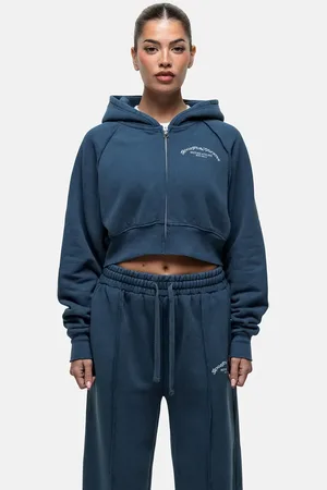 Good For Nothing Co-ord distress raglan cropped hoodie in washed