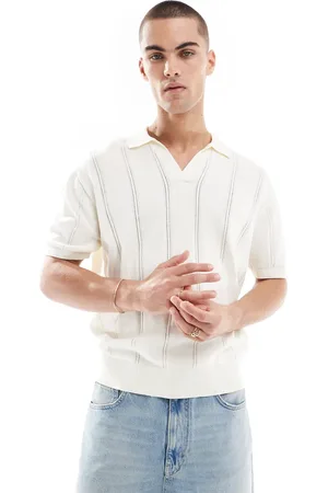 Bershka Knitted polo shirt in