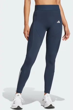adidas Adidas Training Hyperglam full length leggings in dark blue