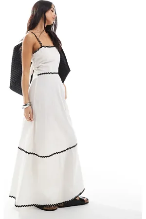 Esmée Esmee Exclusive ric rac maxi beach dress in and black
