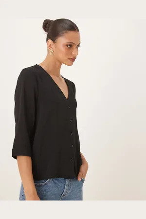 JDY Textured 3/4 sleeve shirt in
