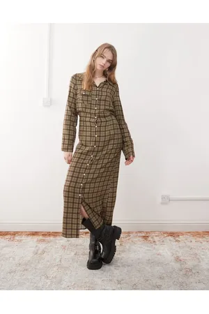 Reclaimed Maxi shirt dress in check