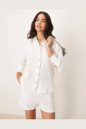 JDY Relaxed linen shirt co-ord in