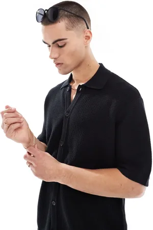 Bershka Knitted polo shirt in