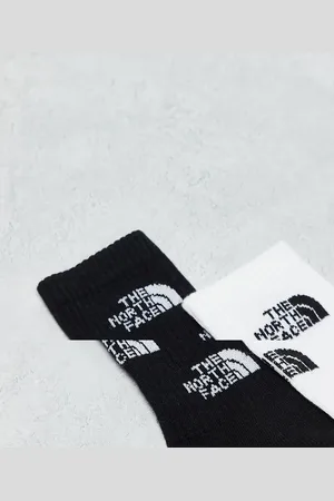 The North Face 2 pack ombre logo socks in and white