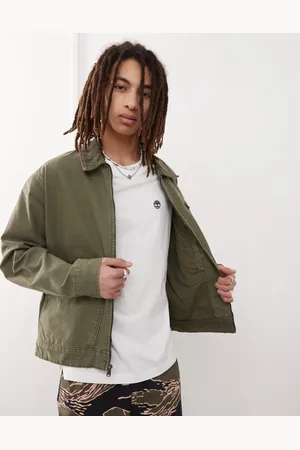 Timberland Strafford washed canvas zip jacket in khaki