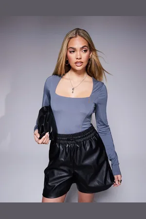 ASOS Slinky square neck long sleeve bodysuit in