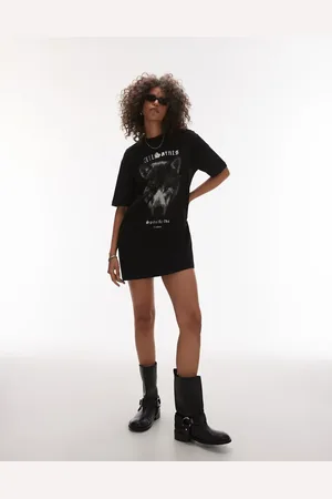 AllSaints Dawn wolf print t-shirt dress in