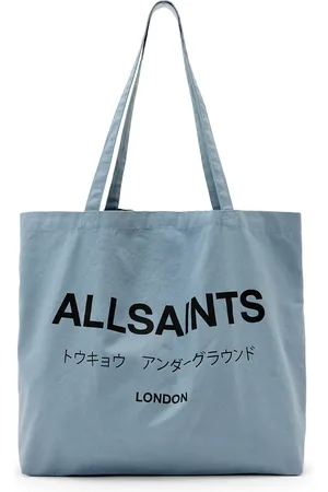 AllSaints Underground unisex shopper tote bag in stonewash