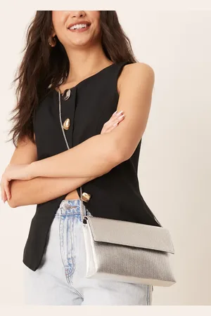 Accessorize Metallic foldover clutch in
