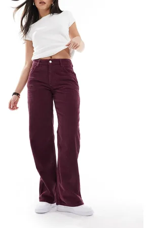 ASOS Cord baggy boyfriend jean in plum