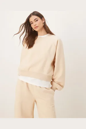 ASOS Balloon sleeve sweat co-ord in taupe