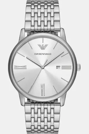 Emporio Armani Three-hand date stainless steel watch in