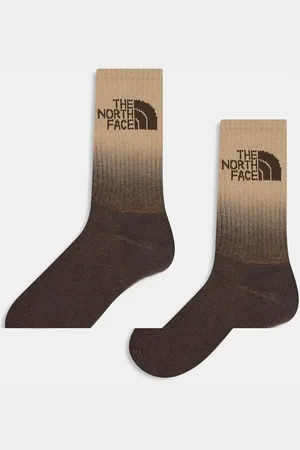 The North Face 2 pack ombre logo socks in and brown