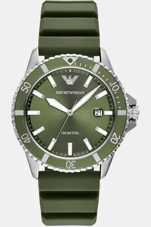 Emporio Armani World explorer three-hand date silicone watch in