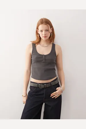 COLLUSION Ribbed button cami in marl