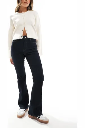 ONLY Wauw high waist flare jeans in dark - MBLUE