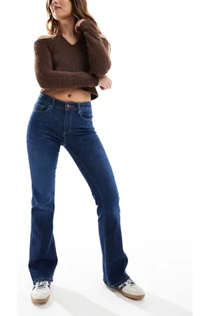 ONLY Ann mid rise flare jeans in dark - MBLUE