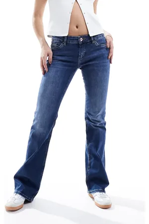 ONLY Blush low rise flare jeans in mid wash - MBLUE