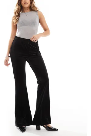 ONLY High waisted flare velvet trousers in
