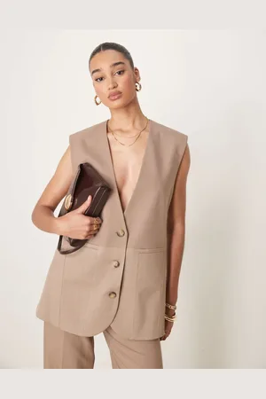 ASOS Oversized waistcoat co-ord in mocha