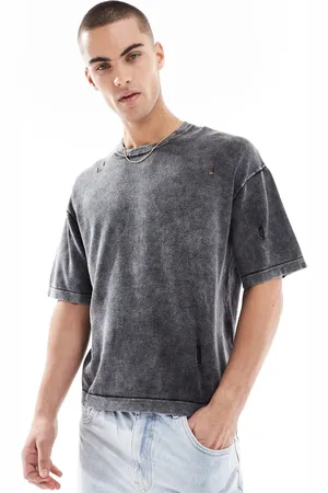 Bershka Knitted washed t-shirt in