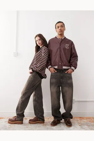 Weekday Galaxy unisex baggy fit jeans with dirty rust wash in