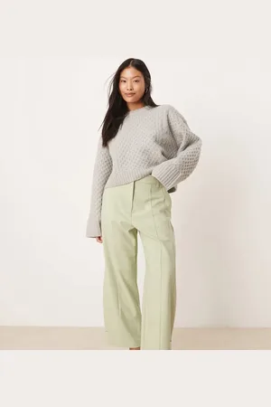 ASOS Petite tailored tab detail trousers in pistachio