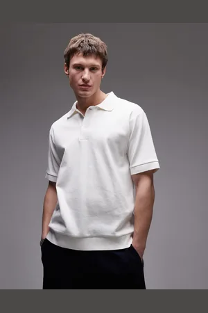 ARKET Textured jersey short sleeve polo shirt in