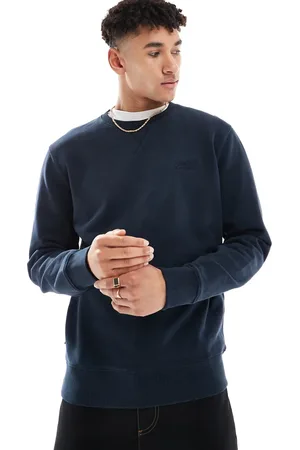 Superdry Essential logo crew sweatshirt in eclipse