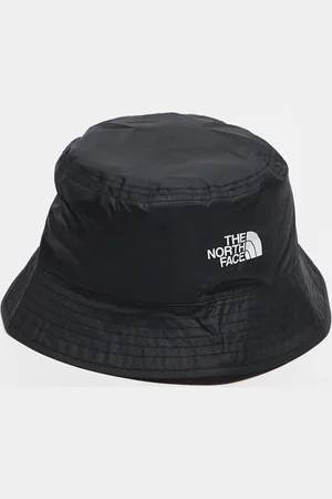 The North Face Sun Stash reversible logo bucket hat in and white