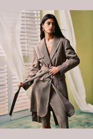 ASOS Longline storm flap blazer co-ord in mocha