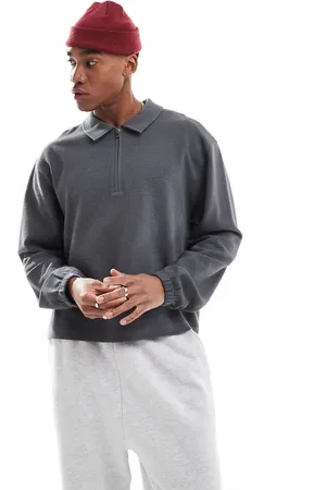 ASOS Oversized boxy quarter zip sweatshirt in