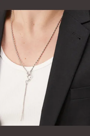 ASOS Lariet necklace with faux pearl in tone
