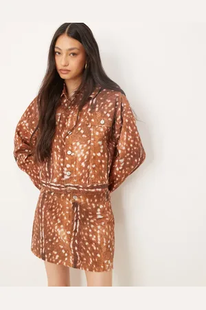 ASOS Western jacket in deer print denim