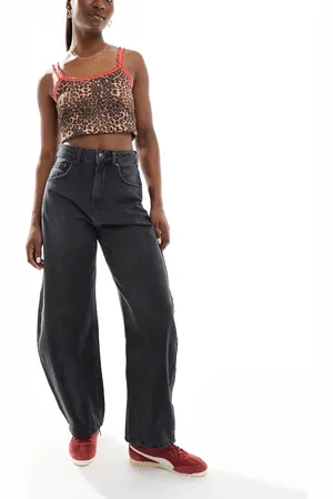 ASOS High waisted barrel leg jeans in