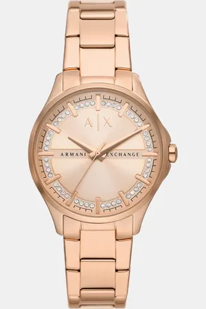 Armani Exchange Three-hand rose -tone stainless steel watch in rose