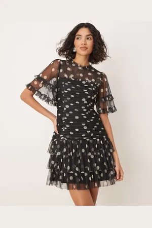 ANAYA Polka dot gathered mini dress in