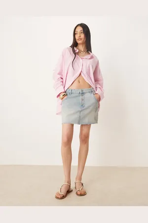 ASOS Denim mini skirt with button fly and patch pocket