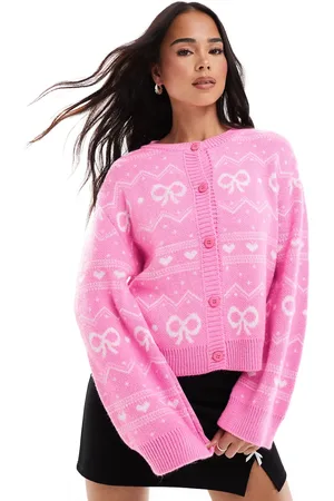 Miss Selfridge Heart bow cardigan in
