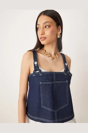 ASOS Denim cami top with fisherman strap detail