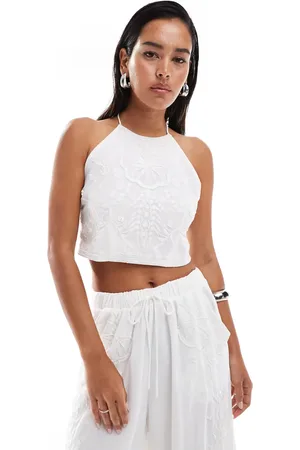 ASOS Embellished halter neck co-ord in
